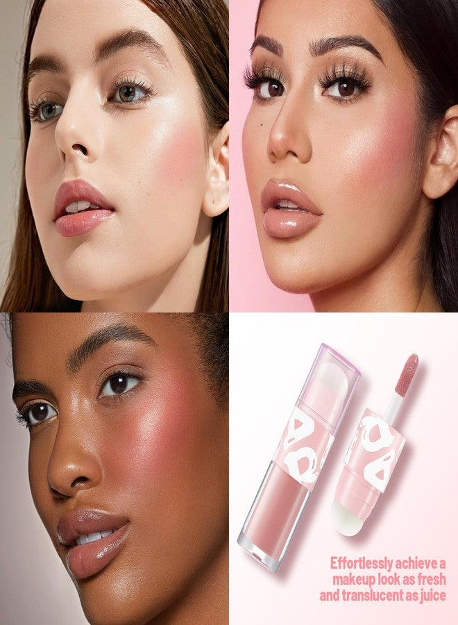 Noerrors Dual-Ended Pink Liquid Blush for Cheeks, Long-Lasting and Multi-Use High Pigment Blusher Liquid, Waterproof Matte Finish Cheek Blusher for Natural Flush, Cute Makeup Blush Tint for Women - Image 4